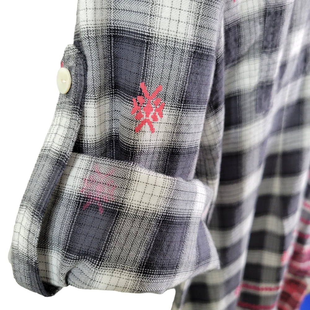 Roberta Roller Rabbit Plaid Button Front Shirt Dr… - image 4